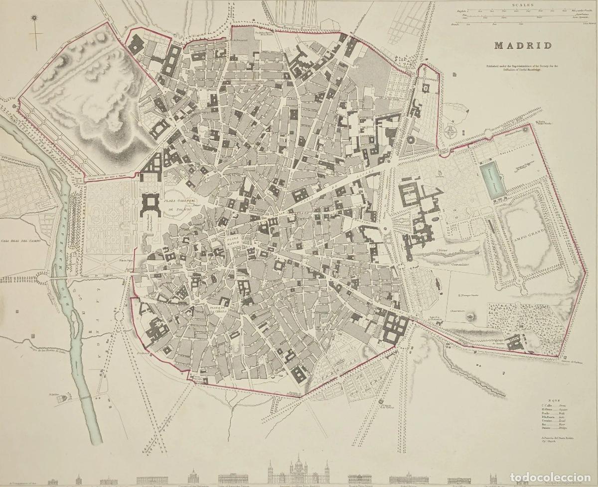 Arte: Plano de Madrid: Madrid - S.D.U.K. (Society for the Diffusion of Useful Knowledge)