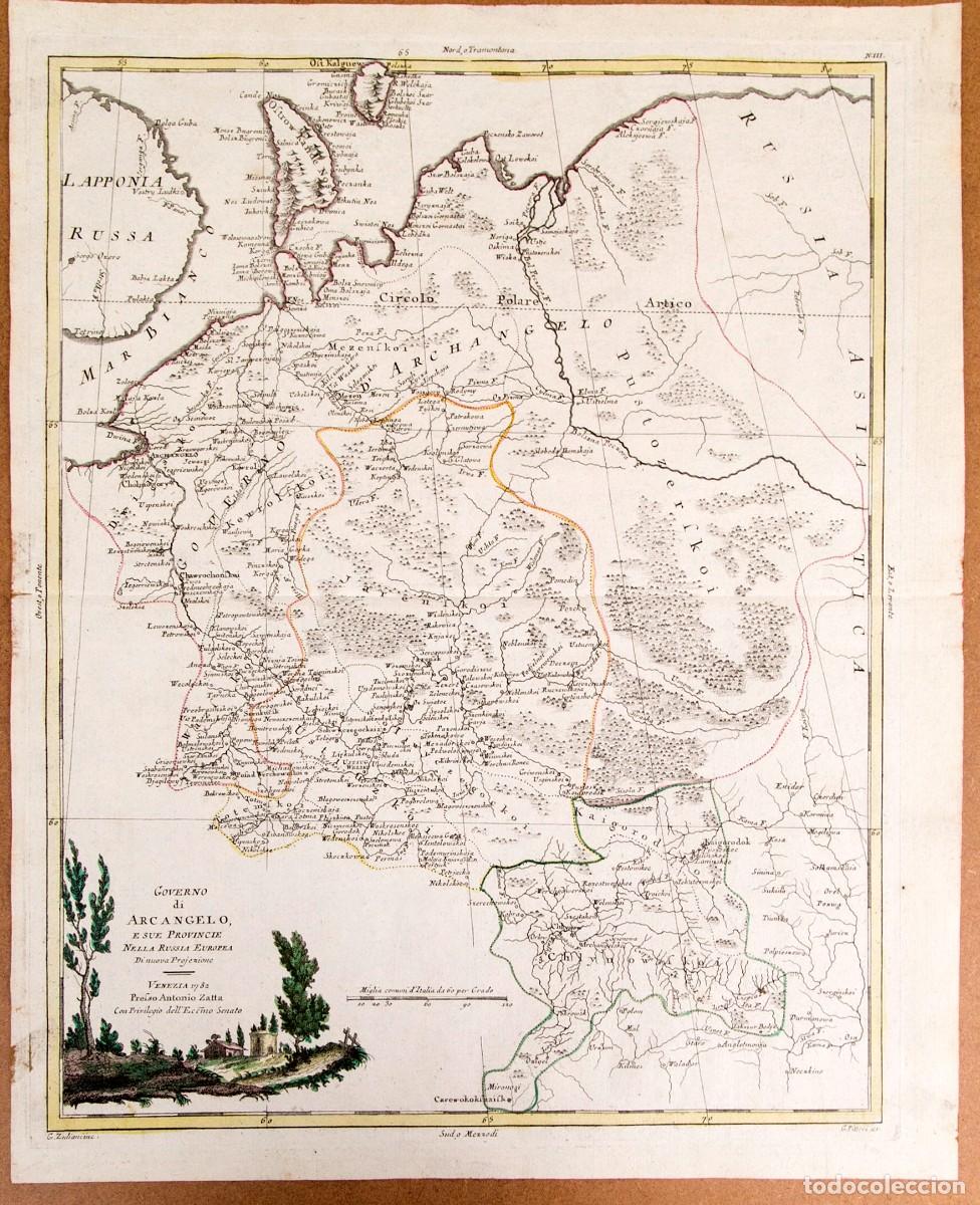 Arte: Governo di Arcangelo, e le sue Province nella Russia Europea - ANTONIO ZATTA - 1782