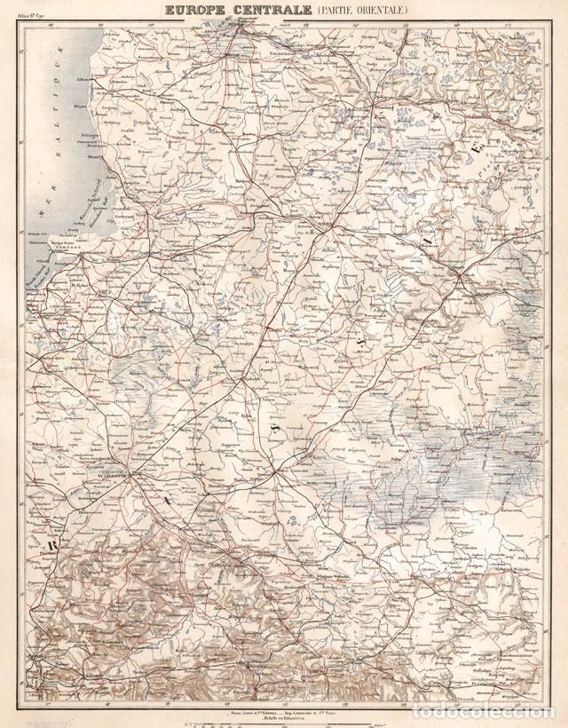 Arte: MAPA MILITAR DE EUROPA CENTRAL ORIENTAL, DE 1887, ATLAS SAINT-CYR, LITOGRAF&Iacute;A. CARTOGRAF&Iacute;A