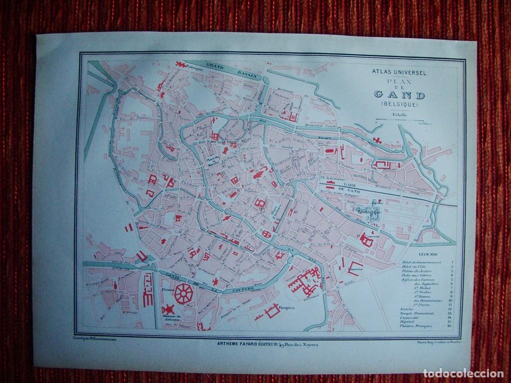 Arte: 1878- 2 PLANOS MAPAS. LIEJA GAND. B&Eacute;LGICA. ORIGINALES