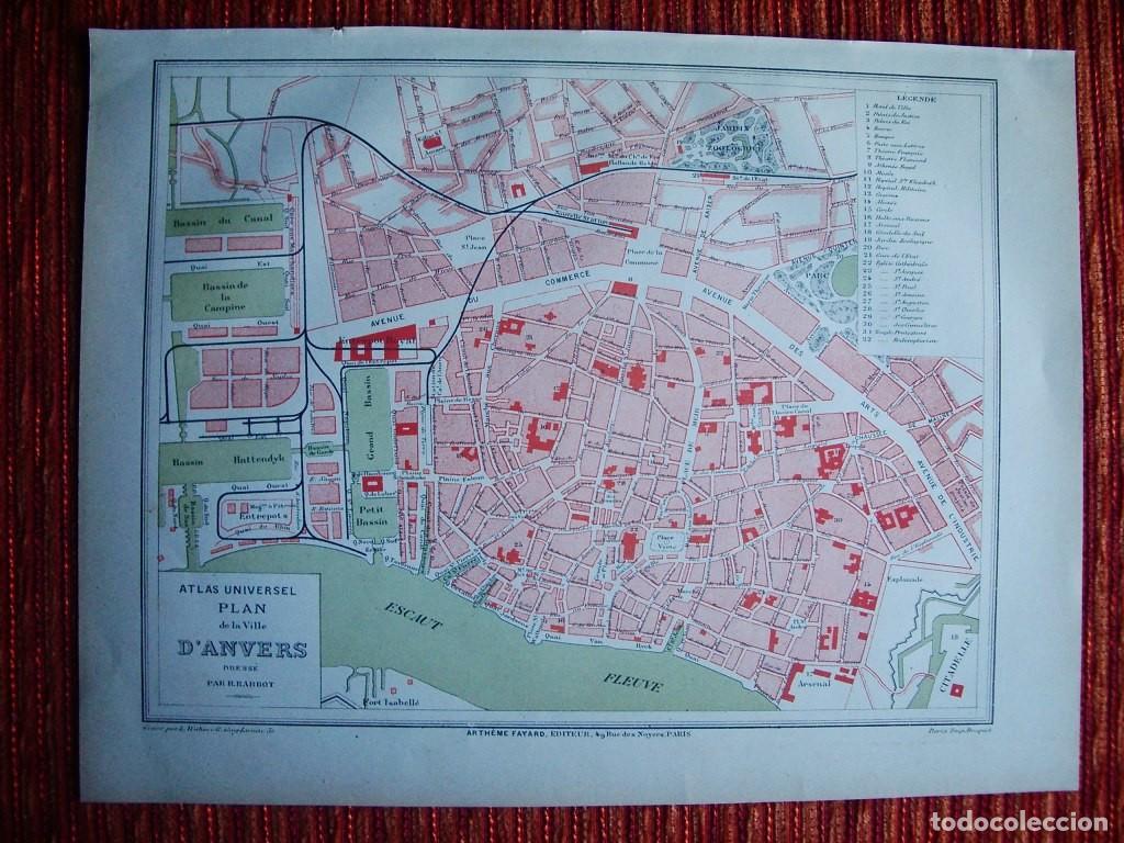 Arte: 1878- 5 PLANOS MAPAS. METZ ESTRASBURGO LUXEMBURGO MONACO ANVRES. FRANCIA. ORIGINALES