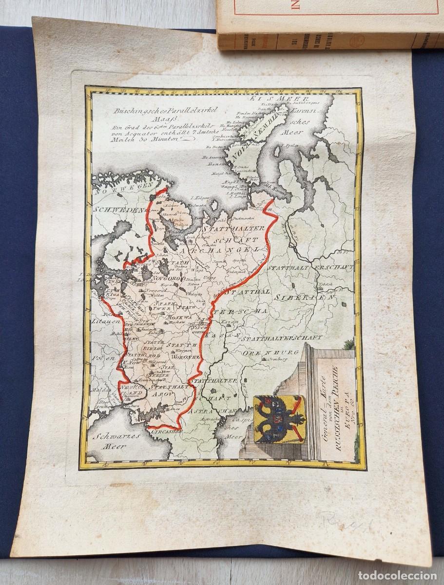 Arte: F.J.J. von Reilly - Mapa General del Imperio Ruso en Europa - 1789 - Grabado original coloreado