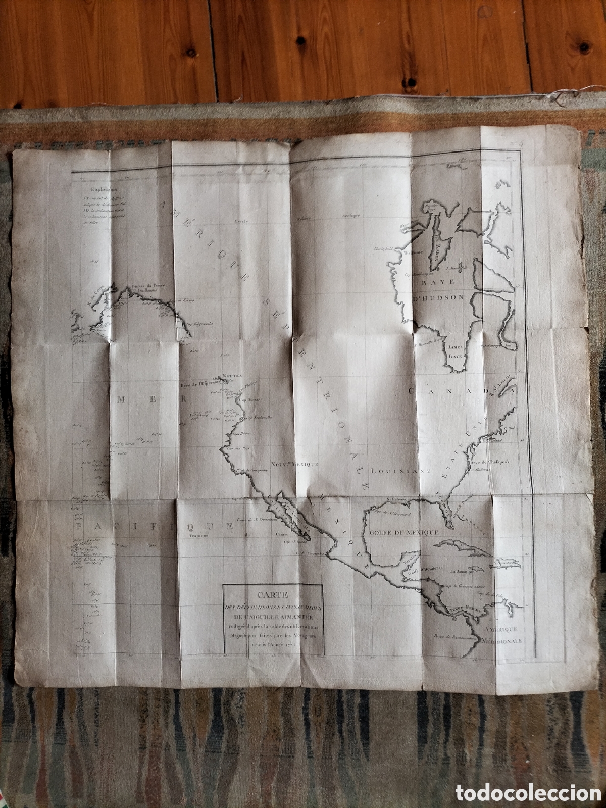 Arte: Mapa de Declinaciones Magn&eacute;ticas del Oc&eacute;ano Pac&iacute;fico y Am&eacute;rica del Norte. Siglo XVIII.