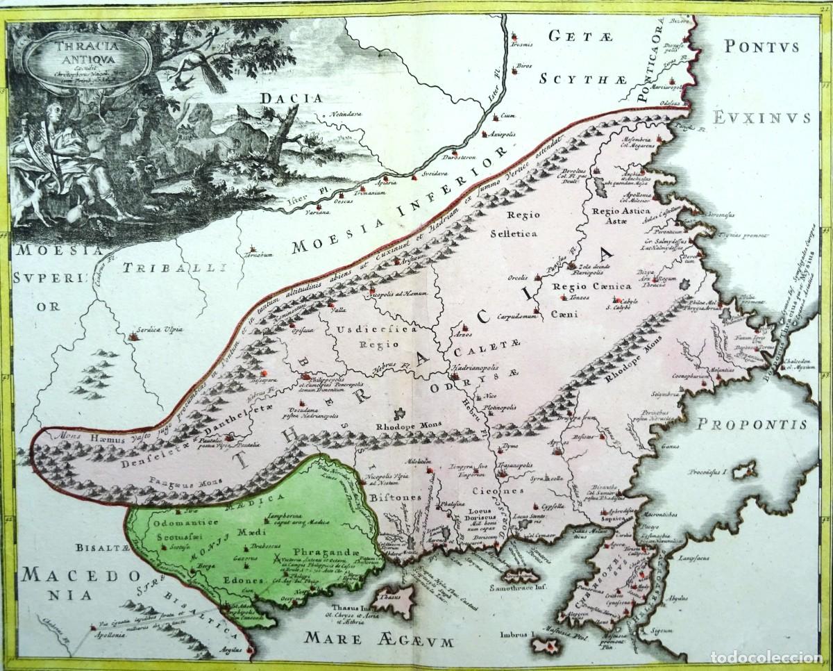 Arte: Turquia, Grecia, Bulgaria Weigel, 1719, Thracia antiqua Excudit Christophortus Weigeli.