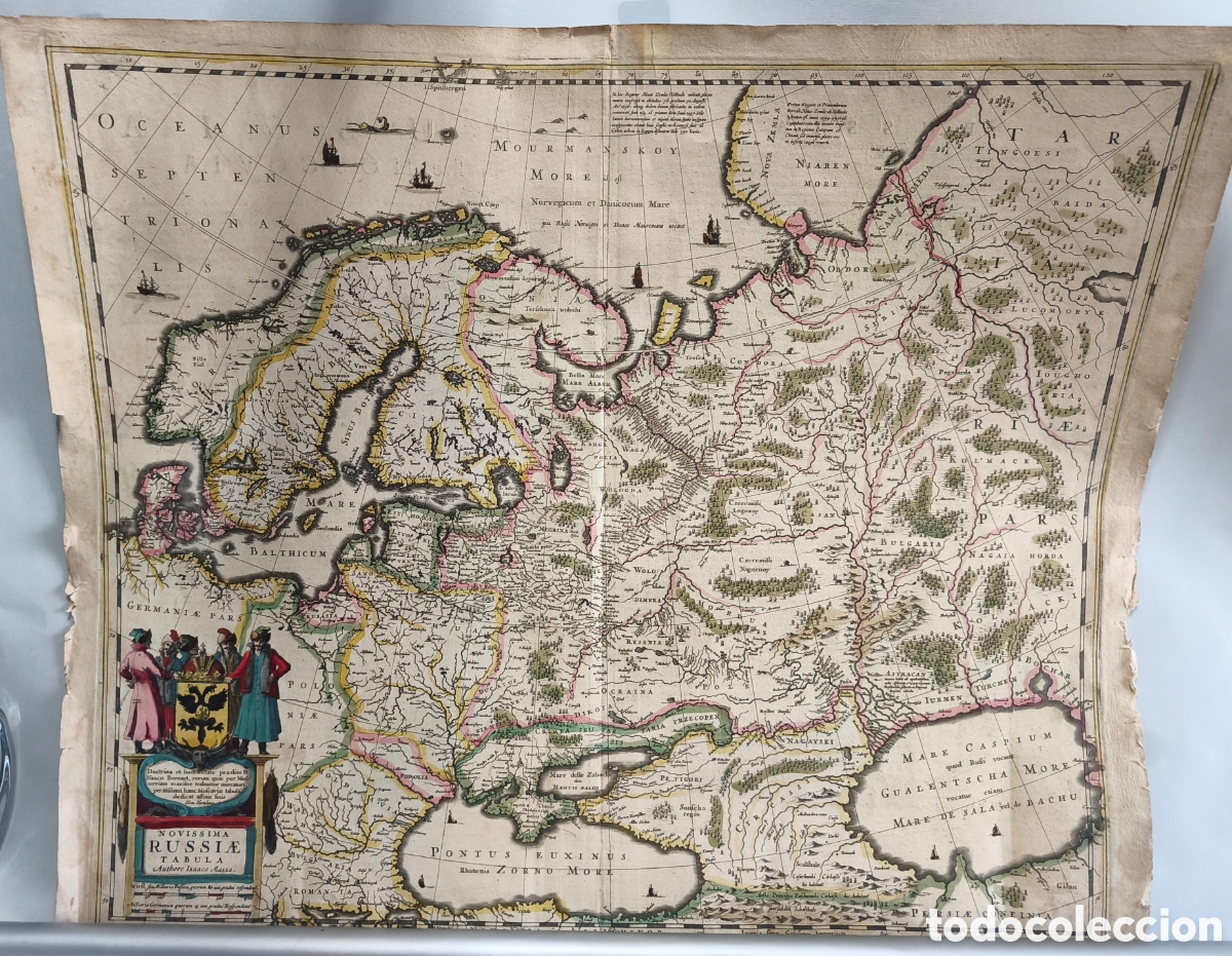 Arte: ANTIGUO MAPA SIGLO XVI - NOVISSIMA RUSIA TABULA -ISAAC MASSA. A&Ntilde;O 1651