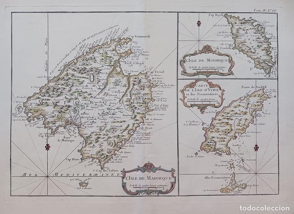 Arte: Mapa de las Islas Baleares, siglo XVIII.