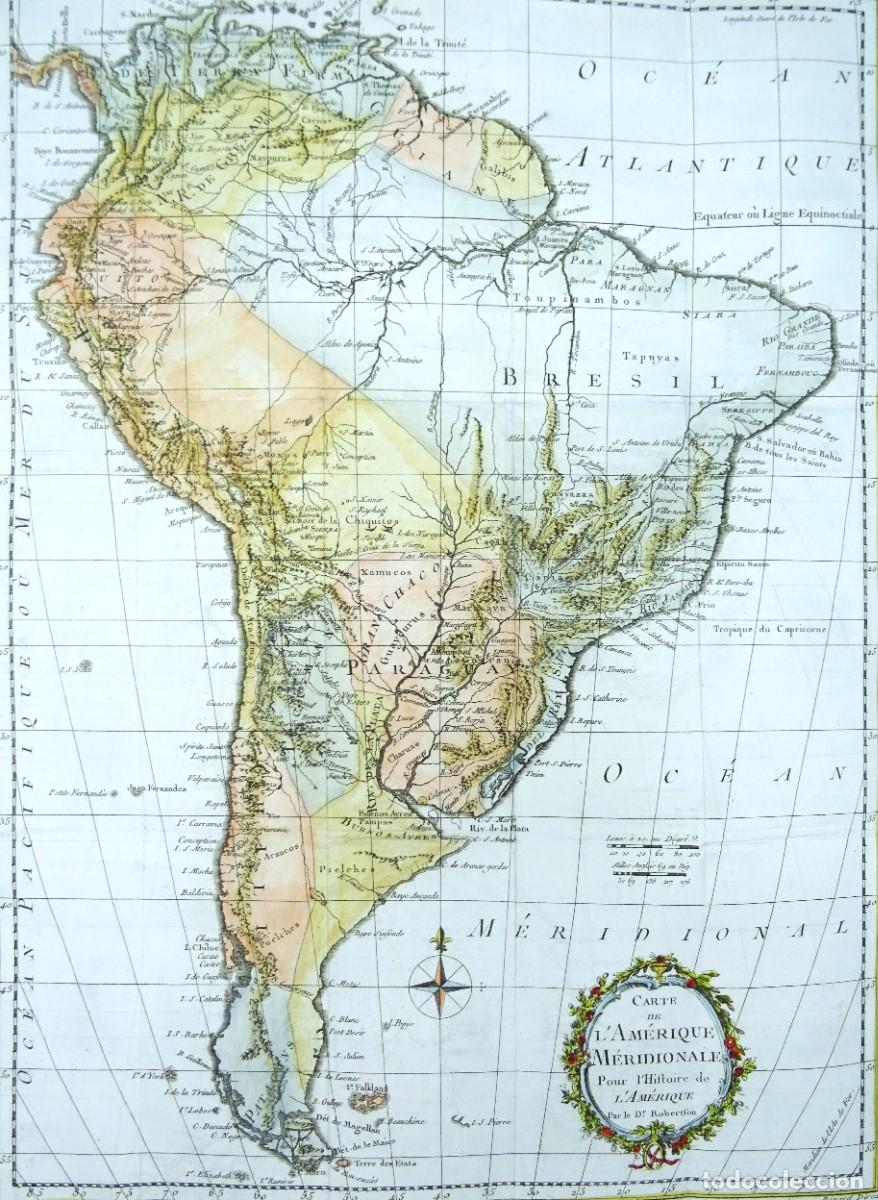 Arte: Suramerica, Robertson, 1779, Carte de l&acute;Am&eacute;rique M&eacute;ridionale