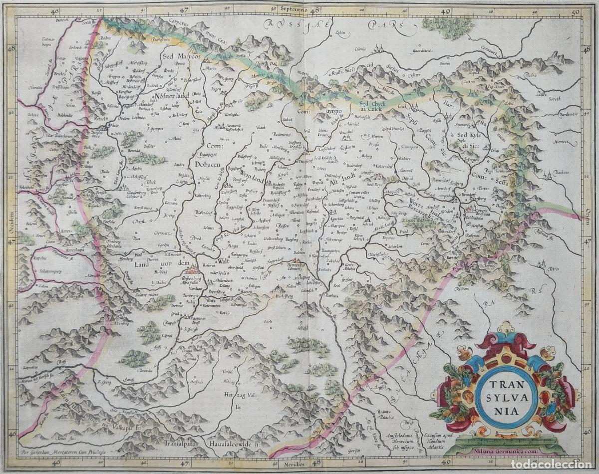 Kunst: Mapa de Transilvania, Rumania: Transylvania - Hondius / Mercator