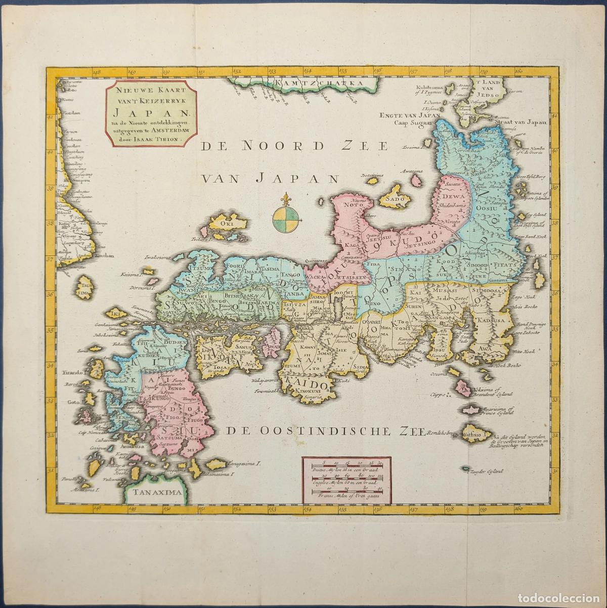 Kunst: Mapa del Imperio de Jap&oacute;n: Nieuwe Kaart van't Keizererryk Japan - Tirion, Isaac
