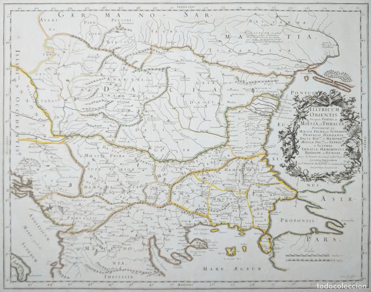 Kunst: Mapa de Iliria Oriental, Balcanes y mar Negro: Illyricum Orientis In quo Partes - Sanson / Mariette
