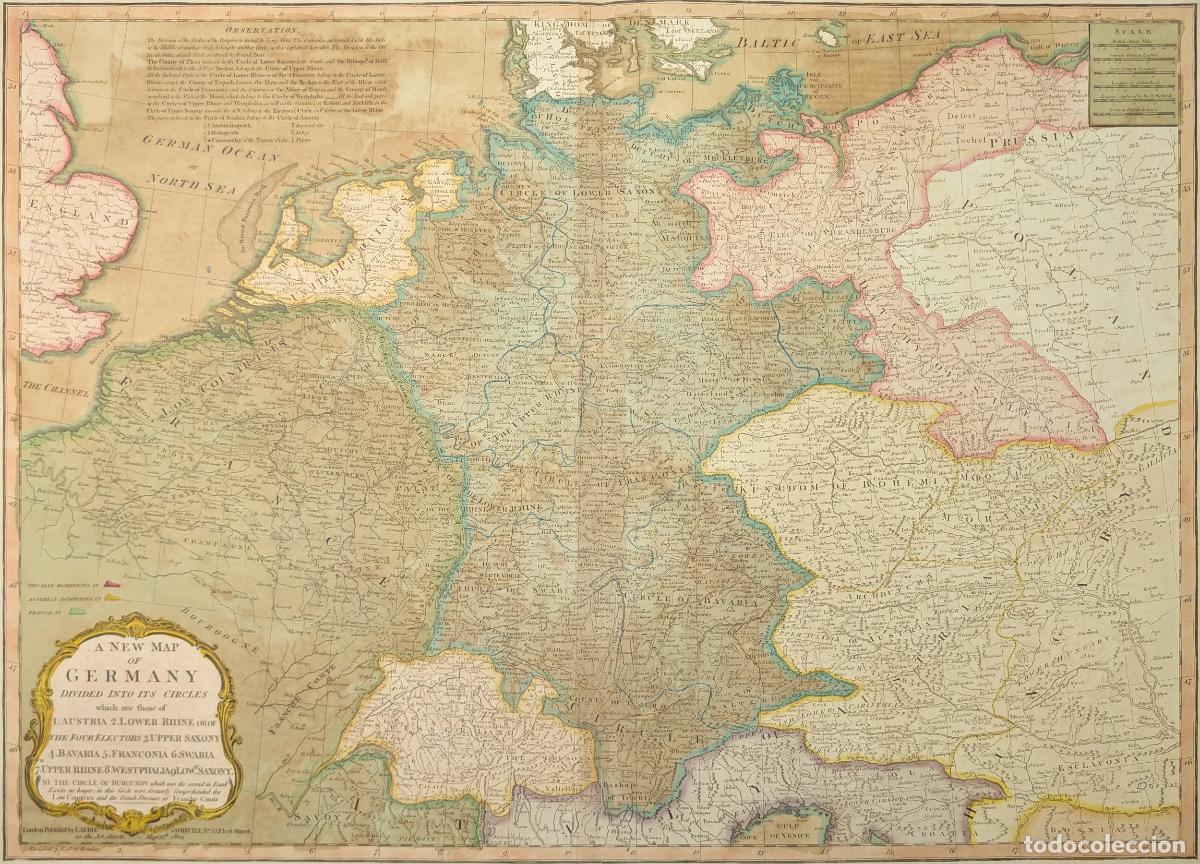 Kunst: Mapa de Alemania dividida en c&iacute;rculos: A new map of Germany divided into its circles - Laurie, Rober