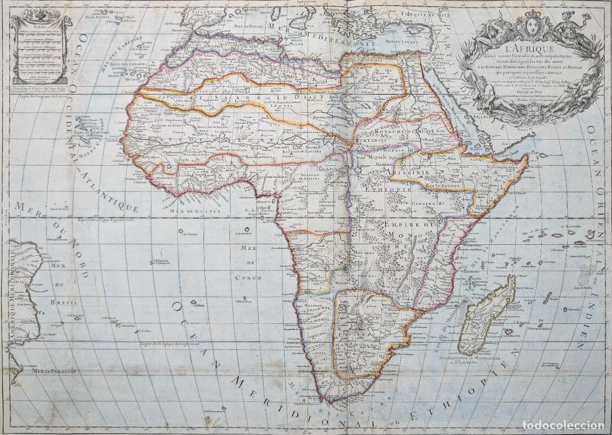 Kunst: Mapa de &Aacute;frica: L'Afrique divis&eacute;e suivant l'estend&uuml;e de ses Principales Parties, ou sont distingu&eacute;es