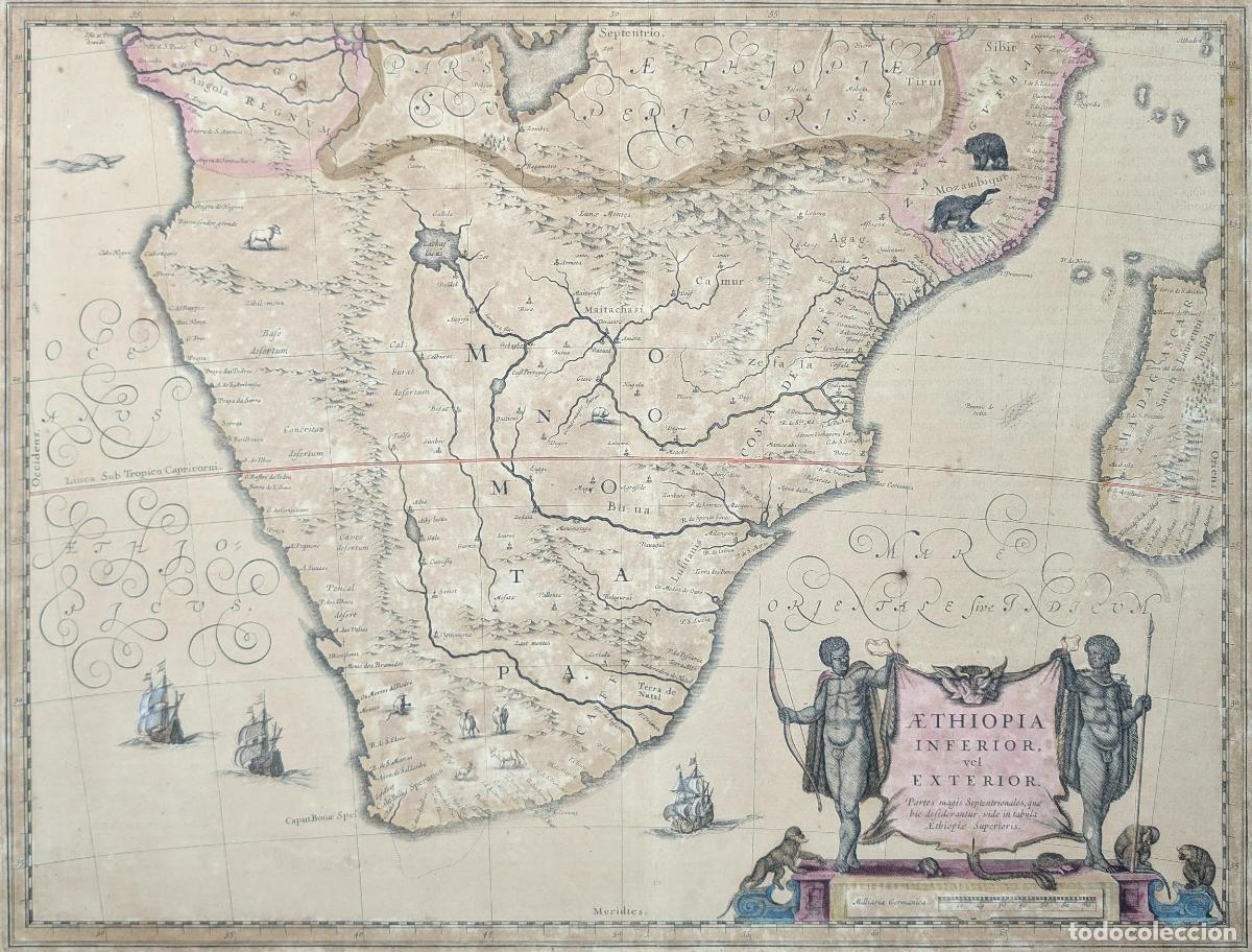 Kunst: Mapa de Etiop&iacute;a Inferior, &Aacute;frica meridional: Aethiopia Inferior, vel Exterior - Blaeu