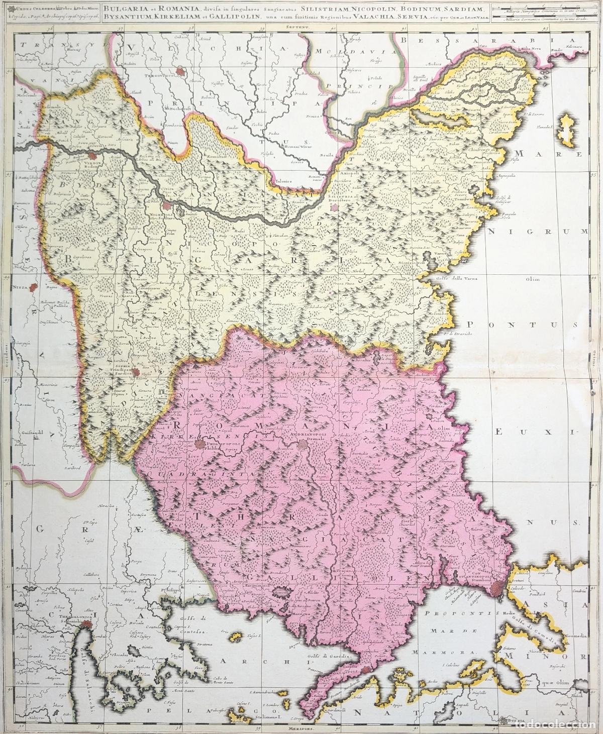 Art: Mapa de Bulgaria y Ruman&iacute;a: Bulgaria et Romania, Divisa in Singulares - Valk, Gerard