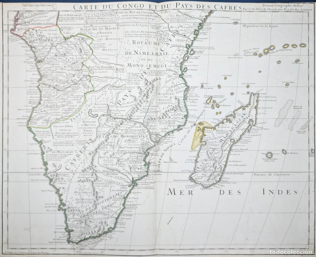 Art: Mapa del Congo y territorio de los cafres: Carte du Congo et du pays des Cafres - Delisle, Guillaume