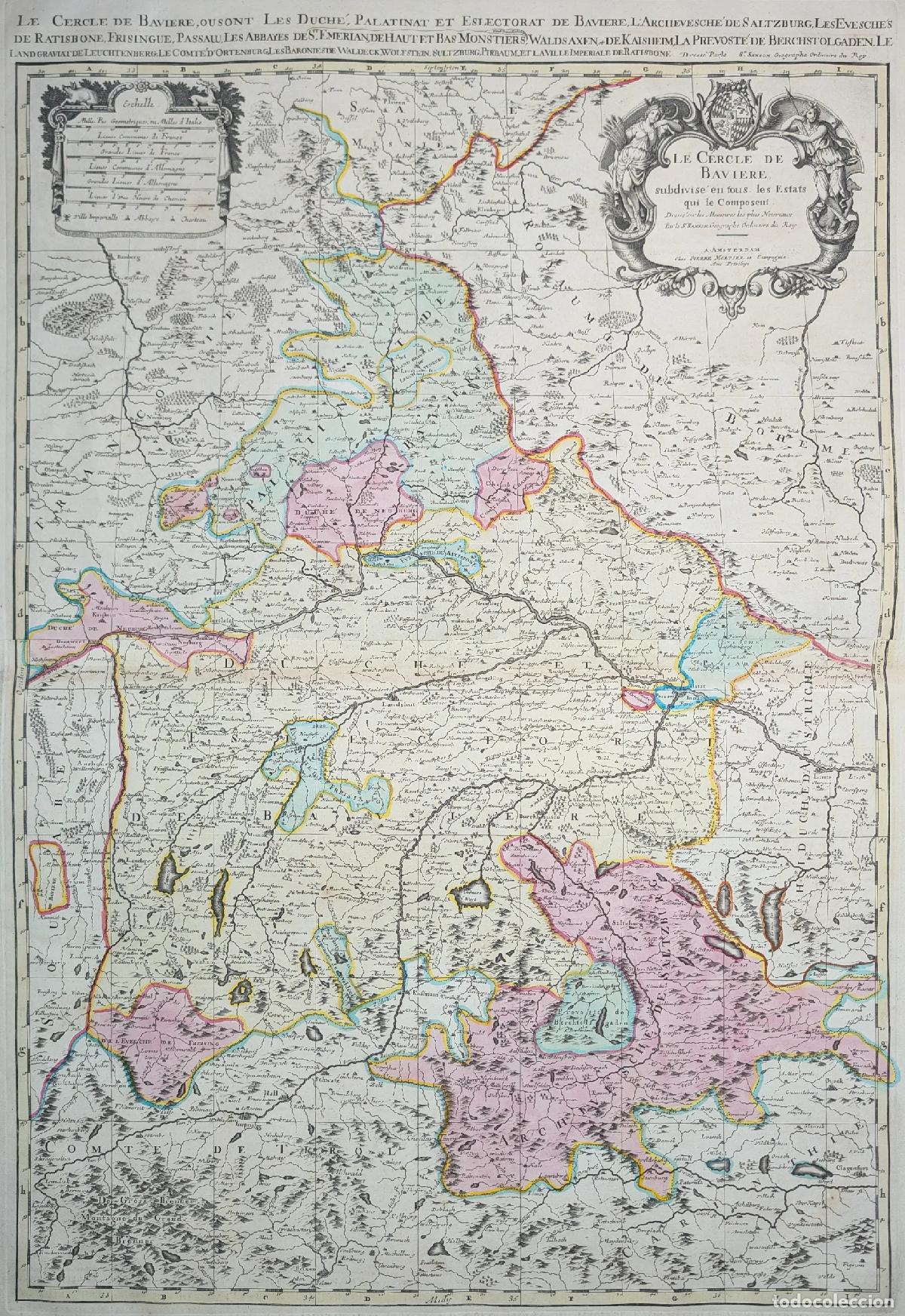 Art: Mapa del C&iacute;rculo de Baviera: Le cercle de Baviere, subdivis&eacute; en tous - Jaillot / Sanson