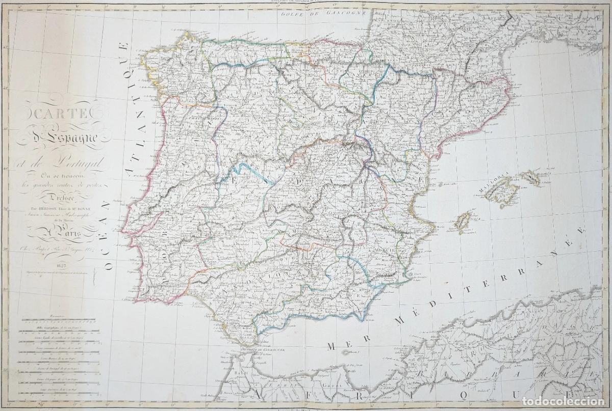 Art: Plano de Le&oacute;n: Carte d'Espagne et de Portugal - Herisson