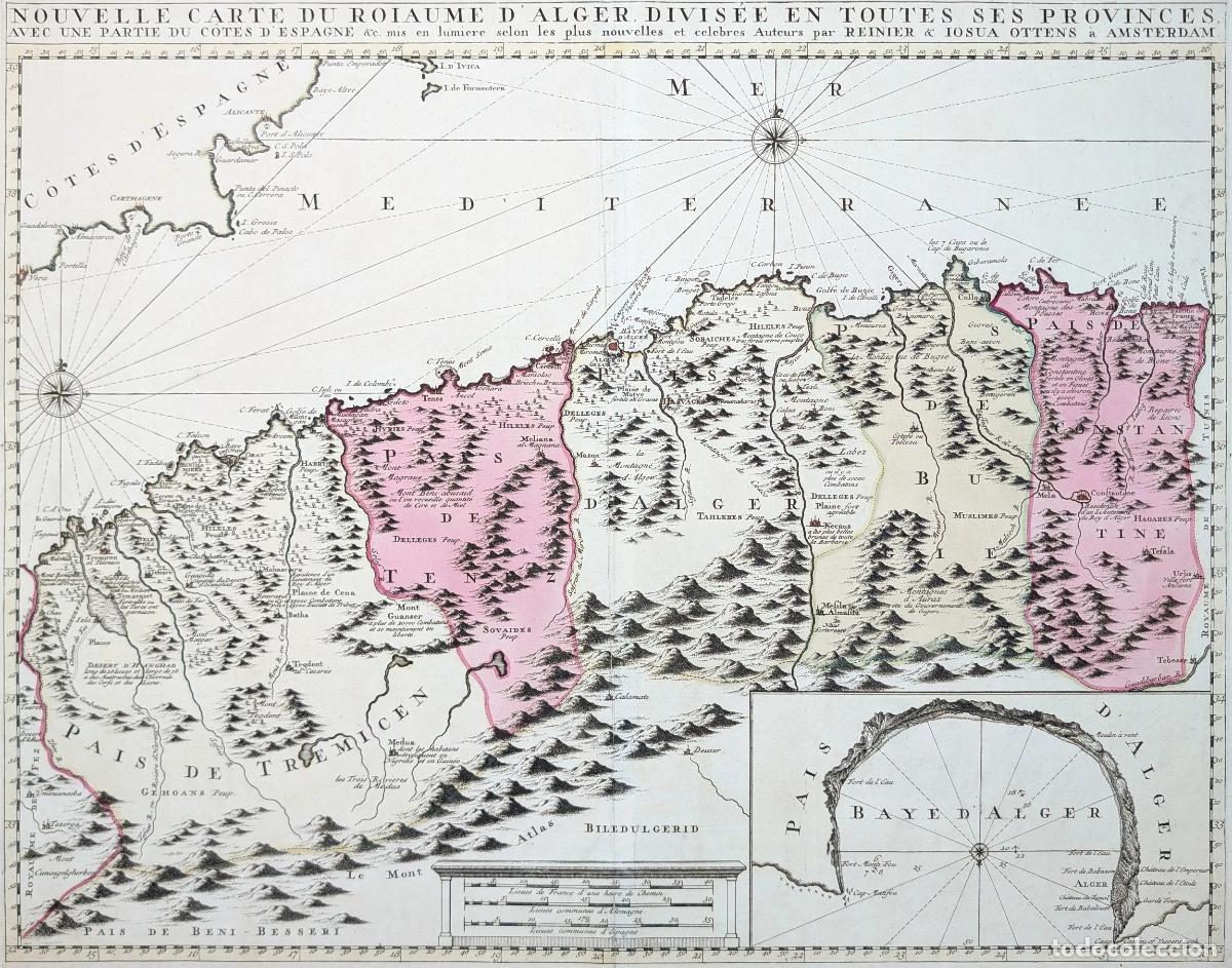 Art: Mapa del reino de Argel, Argelia: Nouvelle carte du roiaume d'Alger, divis&eacute;e en toutes ses provinces