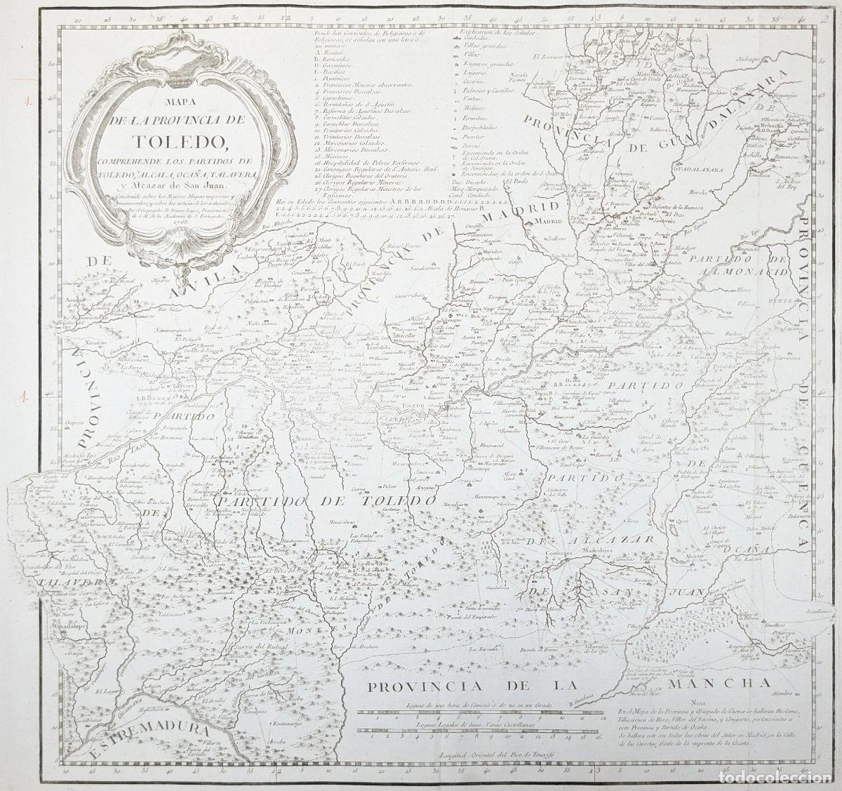 Art: Mapa de la provincia de Toledo: Mapa de la Provincia de Toledo&hellip; Alcala, Oca&ntilde;a, Talavera - Lopez, Tho