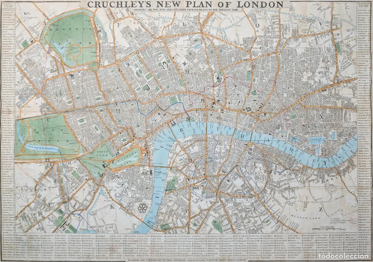 Art: Plano de Londres: Cruchley's New plan of London - Arrowsmith, Aaron
