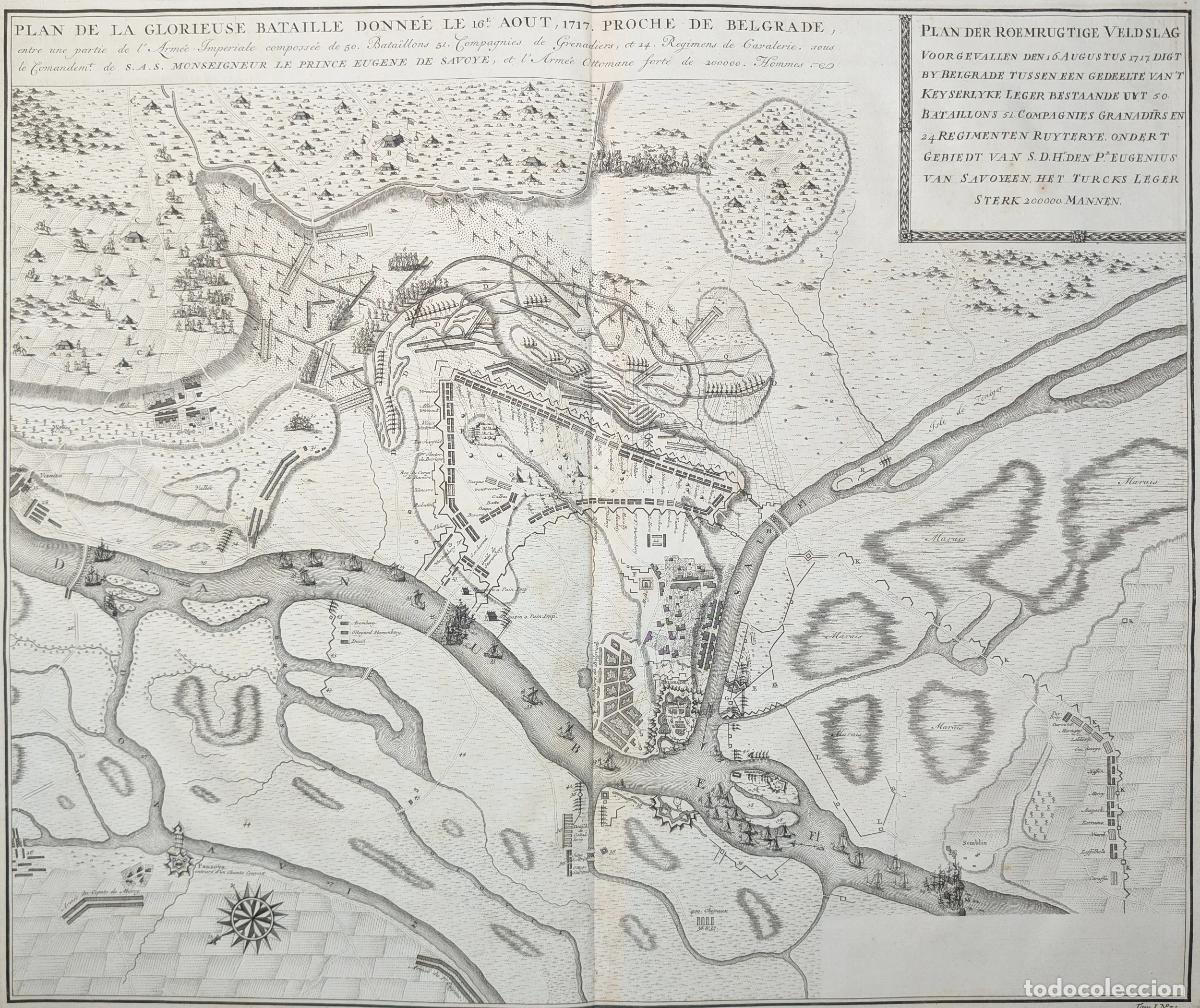 Arte: Plano de la batalla de Belgrado: [Beograd - Belgrad] Plan de la glorieuse bataille donn&eacute;e le 16e aou