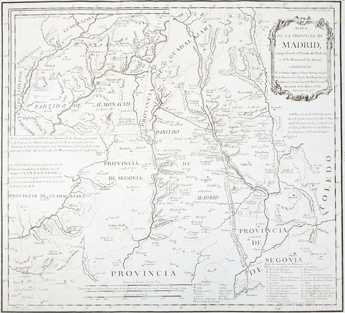 Arte: Mapa de la Provincia de Madrid: Mapa de la Provincia de Madrid - Lopez, Thomas