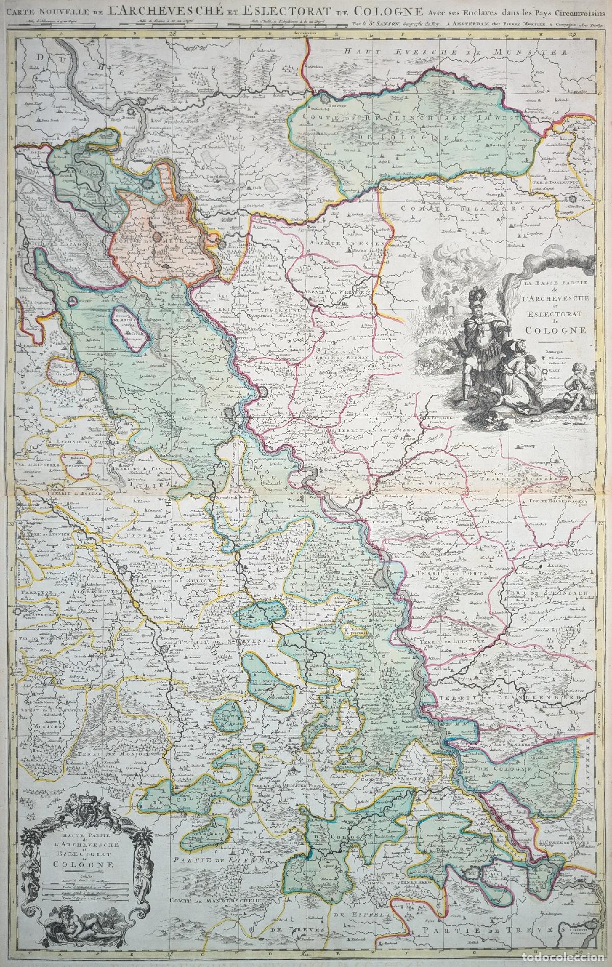 Arte: Mapa del Electorado de Colonia: La Basse Partie de l'Archevesch&eacute; et Eslectorat de Cologne - Jaillot