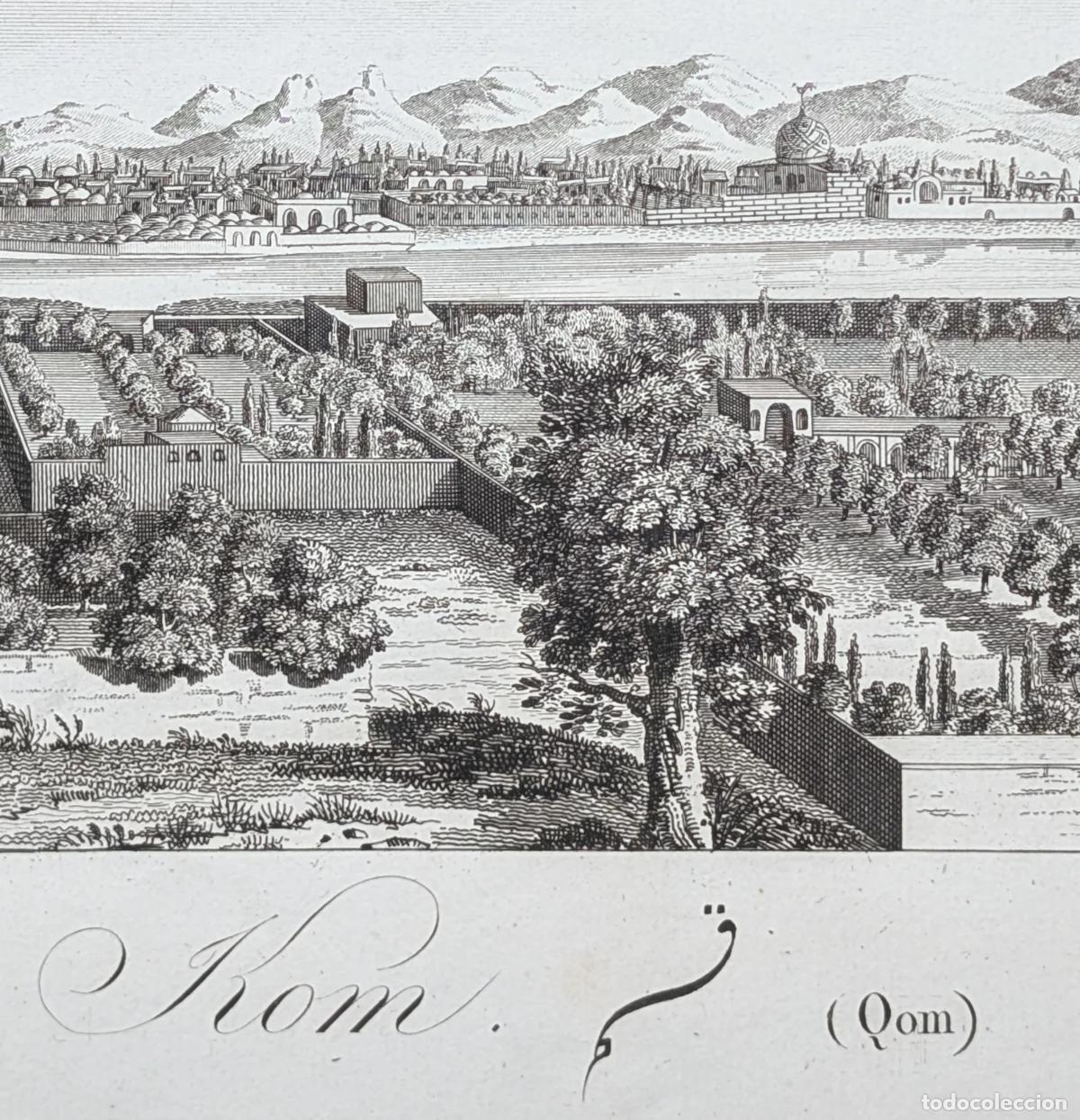 Arte: Vista de Qom, Ir&aacute;n: Kom (Qom) [Iran, antique view of Qom] - Chardin, John