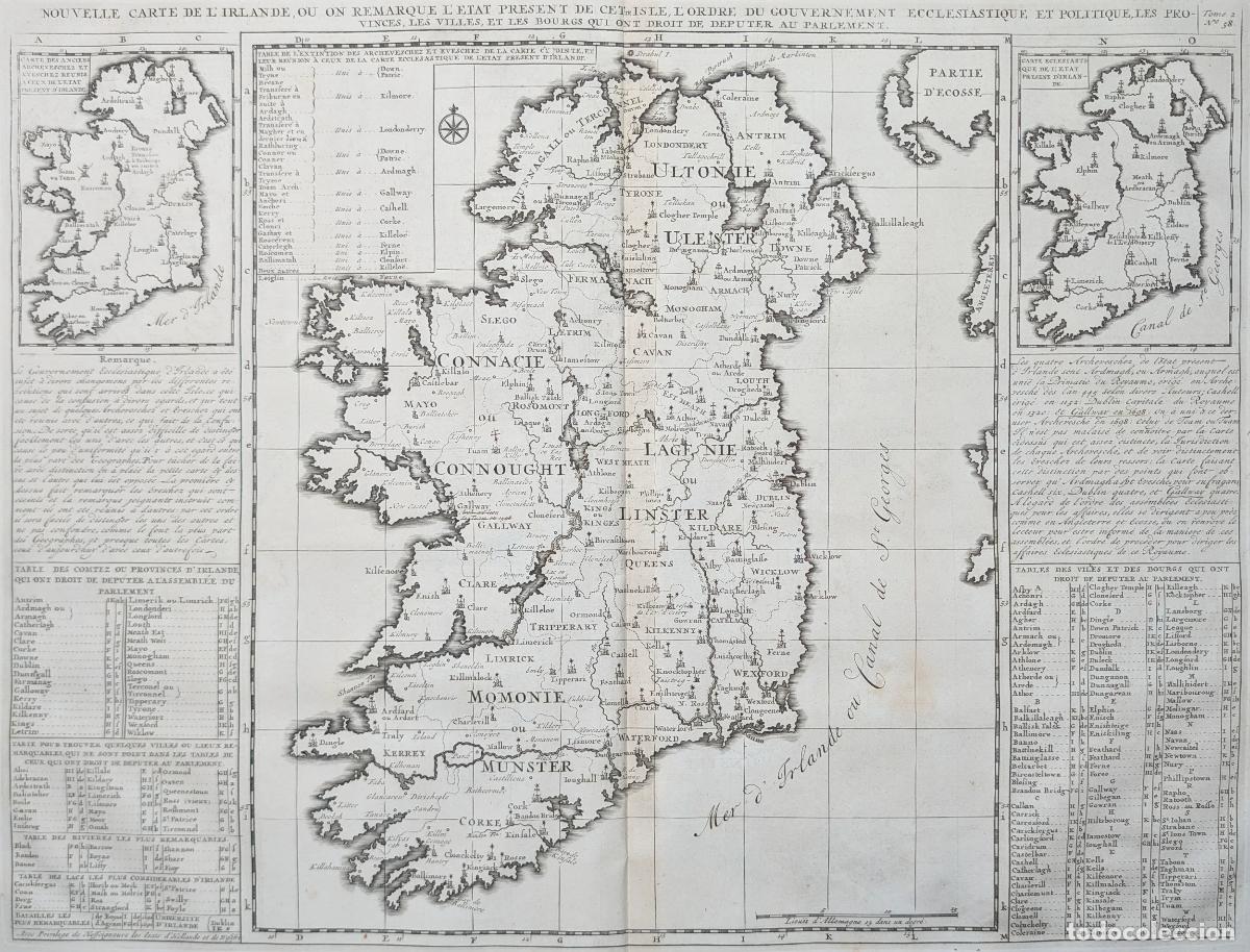 Arte: Mapa de Irlanda: Nouvelle carte de l'Irlande ou on remarque l'etat pr&eacute;sent de cette isle&hellip; - Chatelai