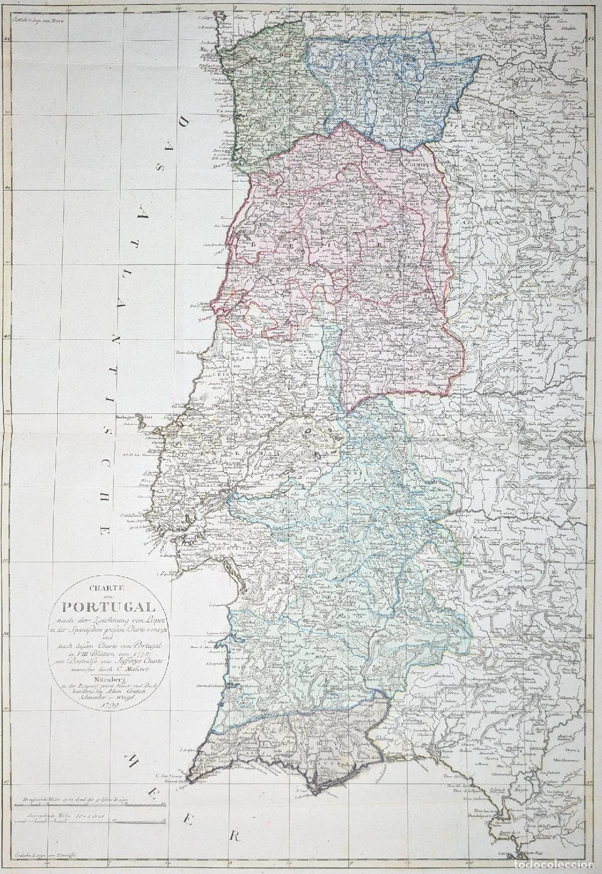 Arte: Mapa de Portugal: Charte von Portugal nach der Zichnung von Lopez - Mahert
