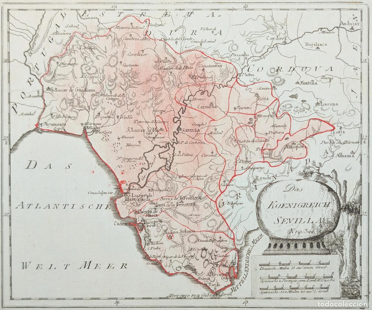 Arte: Mapa del Reino de Sevilla: Das Koenigreich Sevilla - Reilly, Franz Johann Joseph von