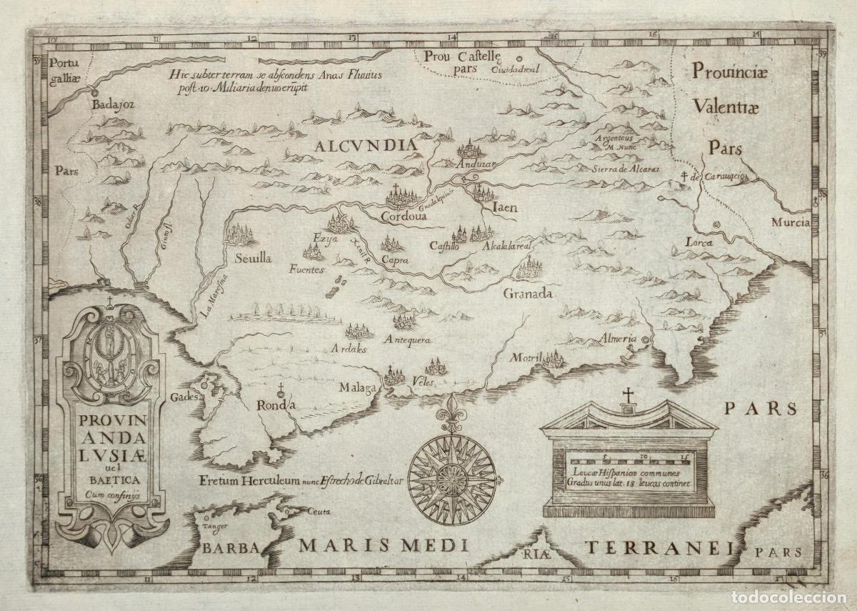 Arte: Mapa de Andaluc&iacute;a: Provin Andalusiae vel Beatica cum confinijs - Moncalieri, Giovanni da