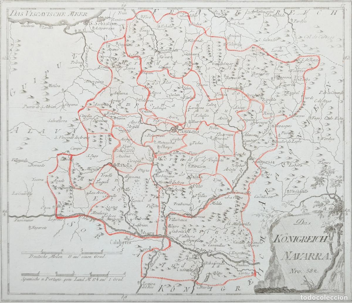 Arte: Mapa de Navarra: Das K&ouml;nigreich Navarra - Reilly, Franz Johann Joseph von