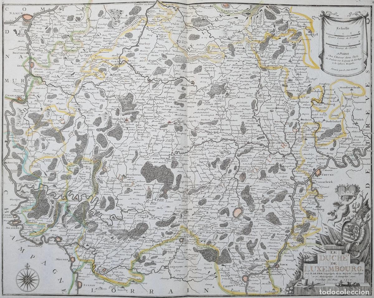 Arte: Mapa del ducado de Luxemburgo: Le duch&eacute; de Luxembourg - De Fer, Nicolas