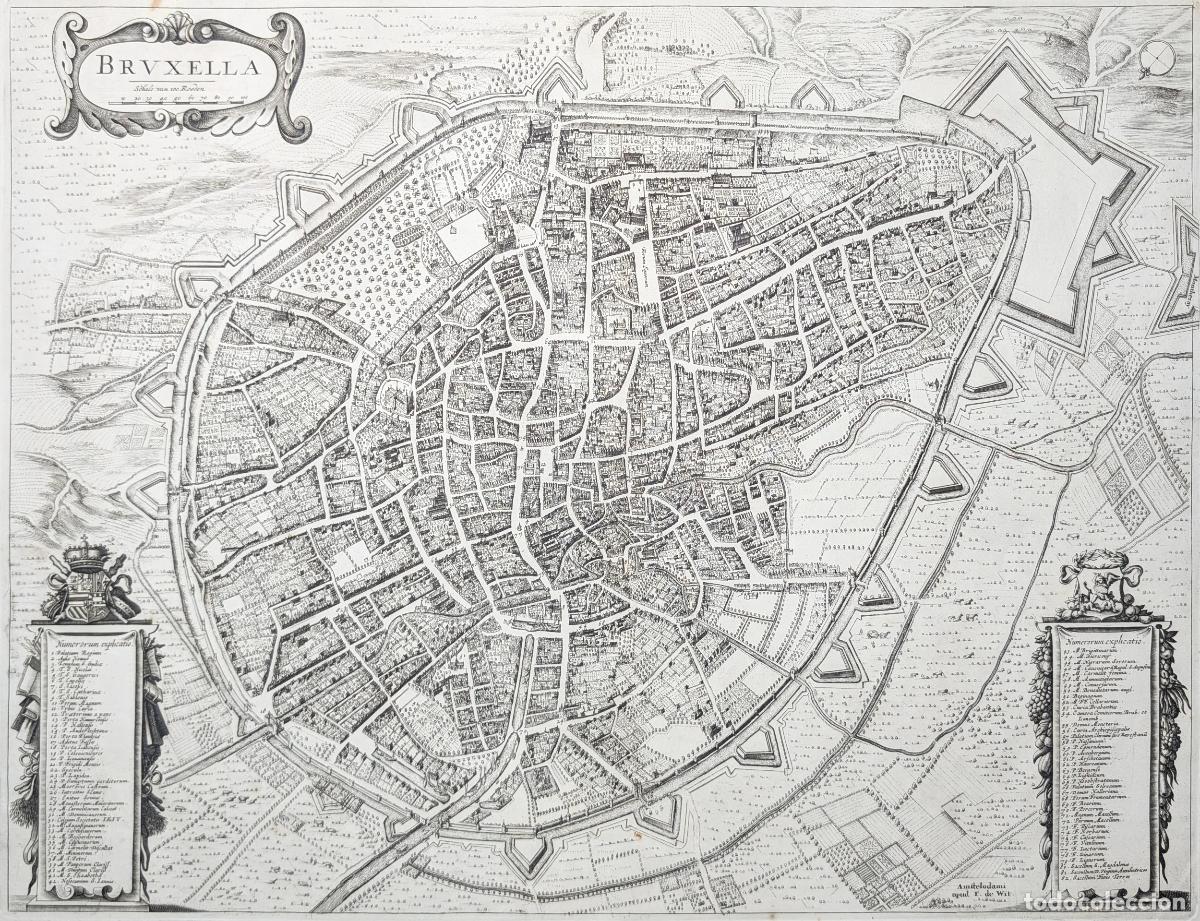 Arte: Plano de Bruselas, B&eacute;lgica: Bruxella - Le Roy / De Witt