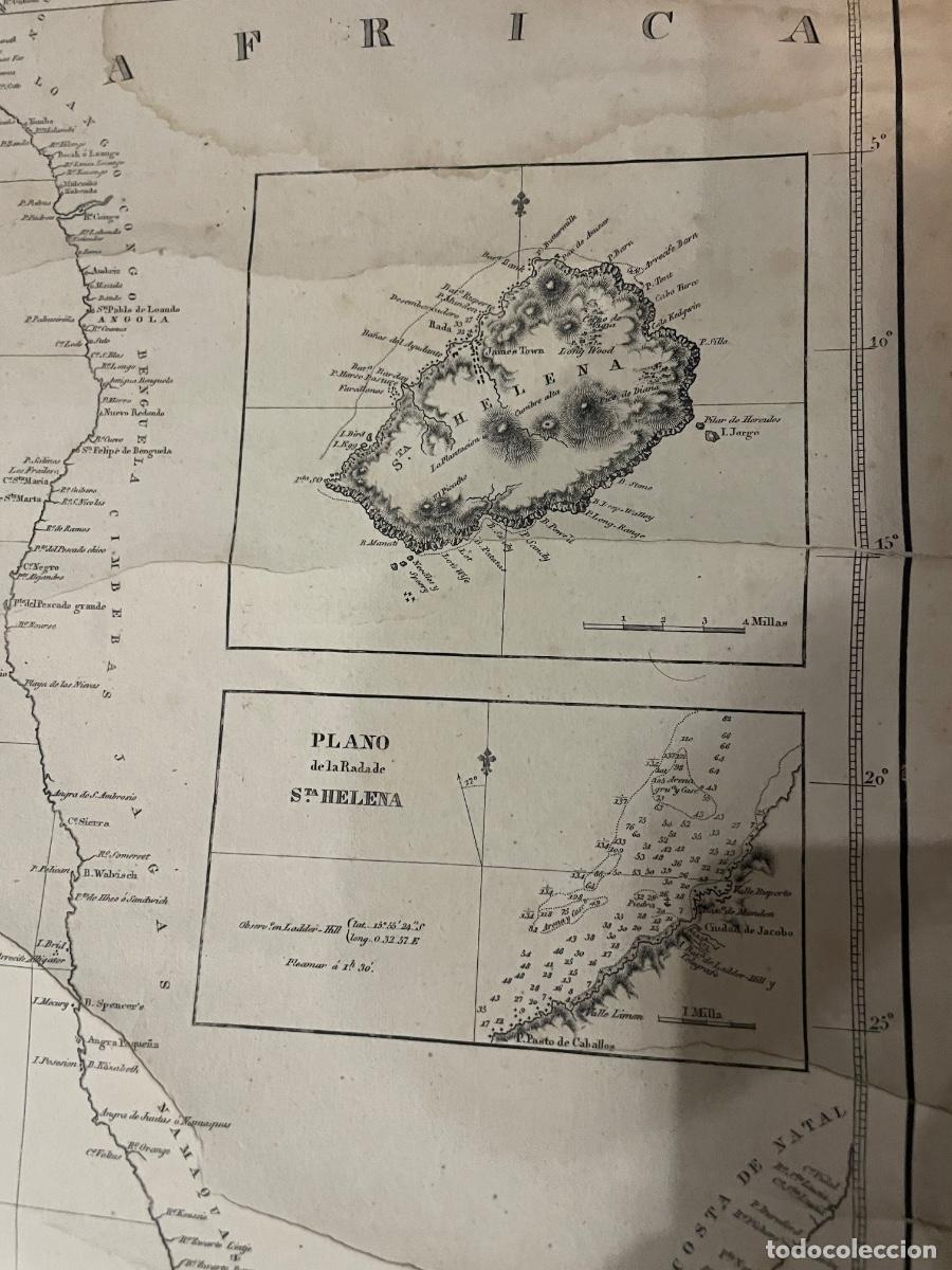 Arte: NAVEGACI&Oacute;N - ANTIGUA CARTA NAUTICA S.XIX PLANO DE LA RADA DE Sta. HELENA - EDCION HIDROGRAFICA PRECI