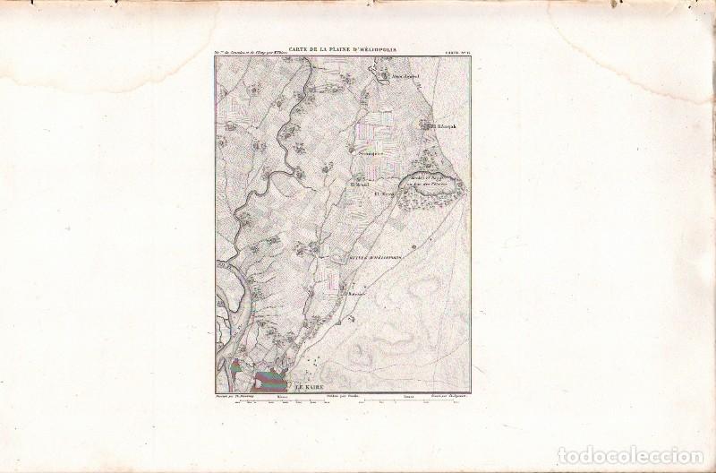 Arte: GRABADO CARTE DE LA PLAINE D'HELIOPOLIS 1850. CARTE N&ordm; 11 G-PLANOS-003