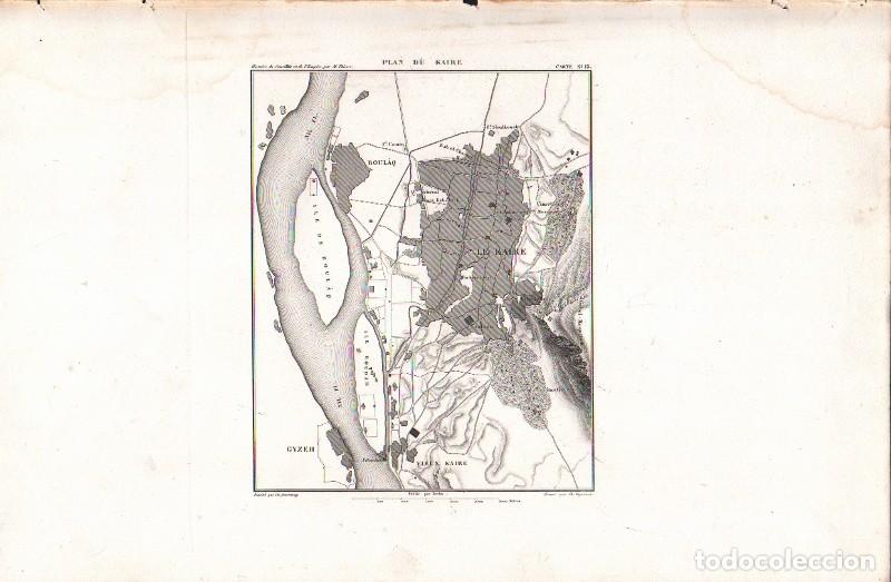 Arte: GRABADO CARTE PLAN DU KAIRE 1850. CARTE N&ordm; 15 G-PLANOS-004