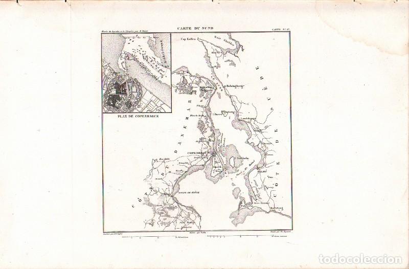 Arte: GRABADO CARTE DU SUND 1850. CARTE N&ordm; 17 G-PLANOS-005