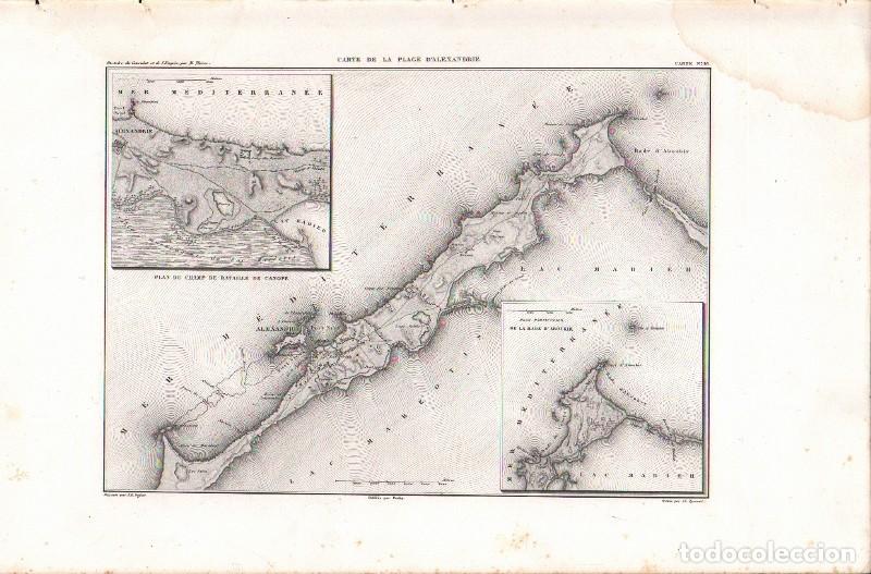 Arte: GRABADO CARTE DE LA PLAGE D'ALEXANDRIE 1850. CARTE N&ordm; 18 G-PLANOS-006