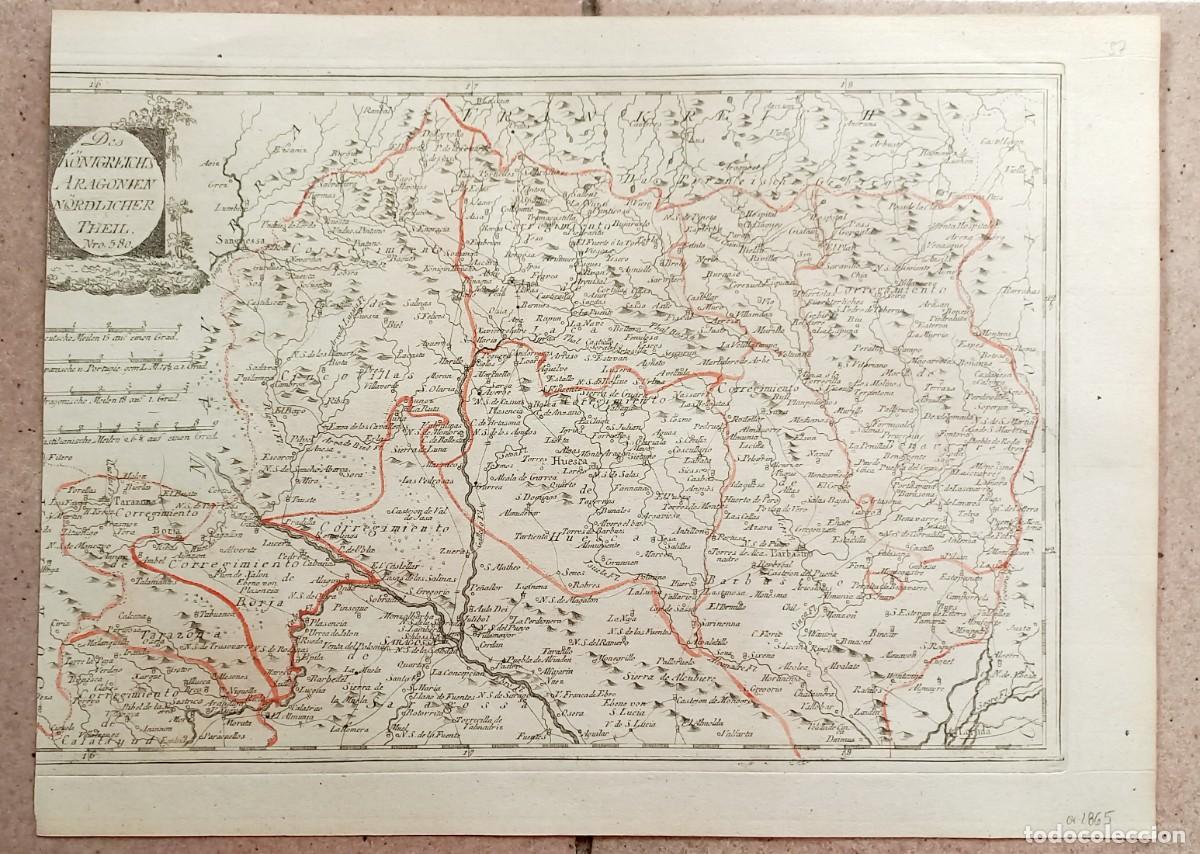 Arte: Mapa de Aragon Norte- Huesca, Venasque, Jaca, Barbastro, Zaragoza, Rodellar, etc - Reilly - A&ntilde;o 1791