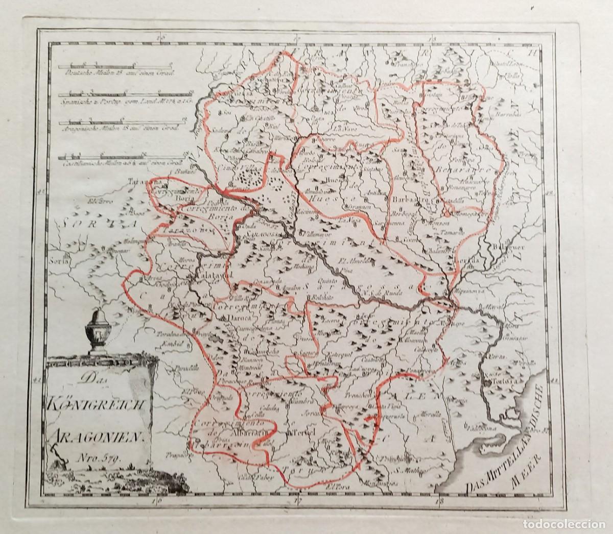 Arte: Mapa de Aragon - Reilly - A&ntilde;o 1791, Es Original. No reproduccion