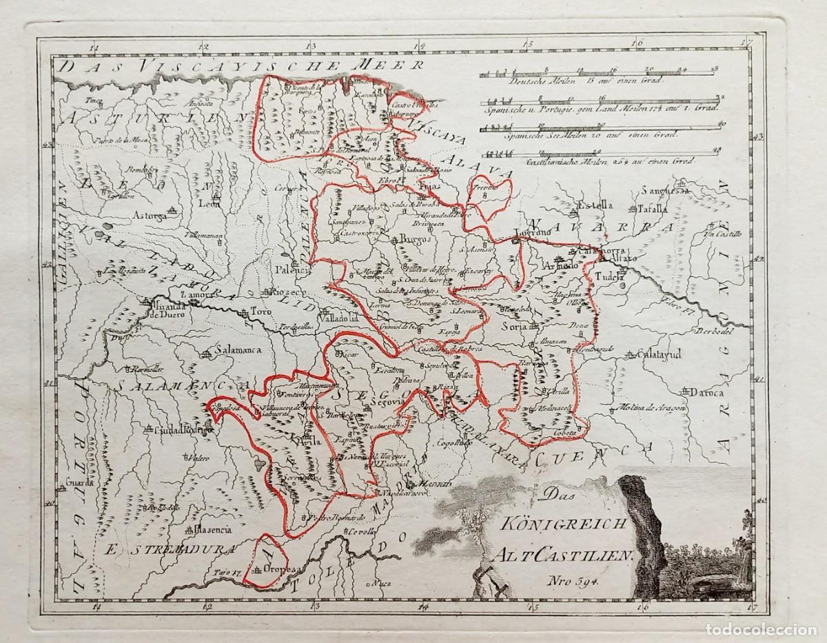 Arte: Mapa de Castilla, y Santander, Leon, Salamanca - Reilly - A&ntilde;o 1791, Es Original. No reproduccion