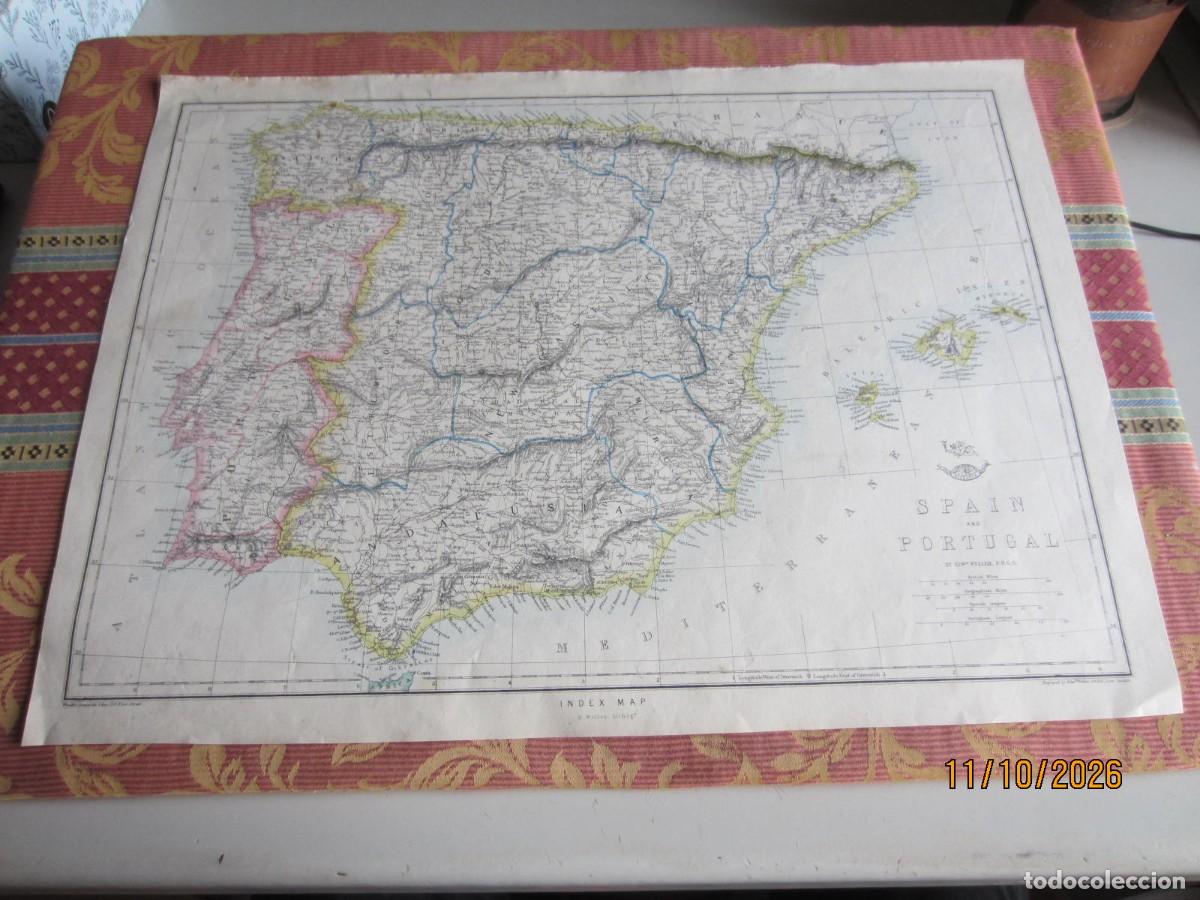 Arte: 1850-MAPA DE ESPA&Ntilde;A GRANDE. ORIGINAL DE EDWARD WELLER