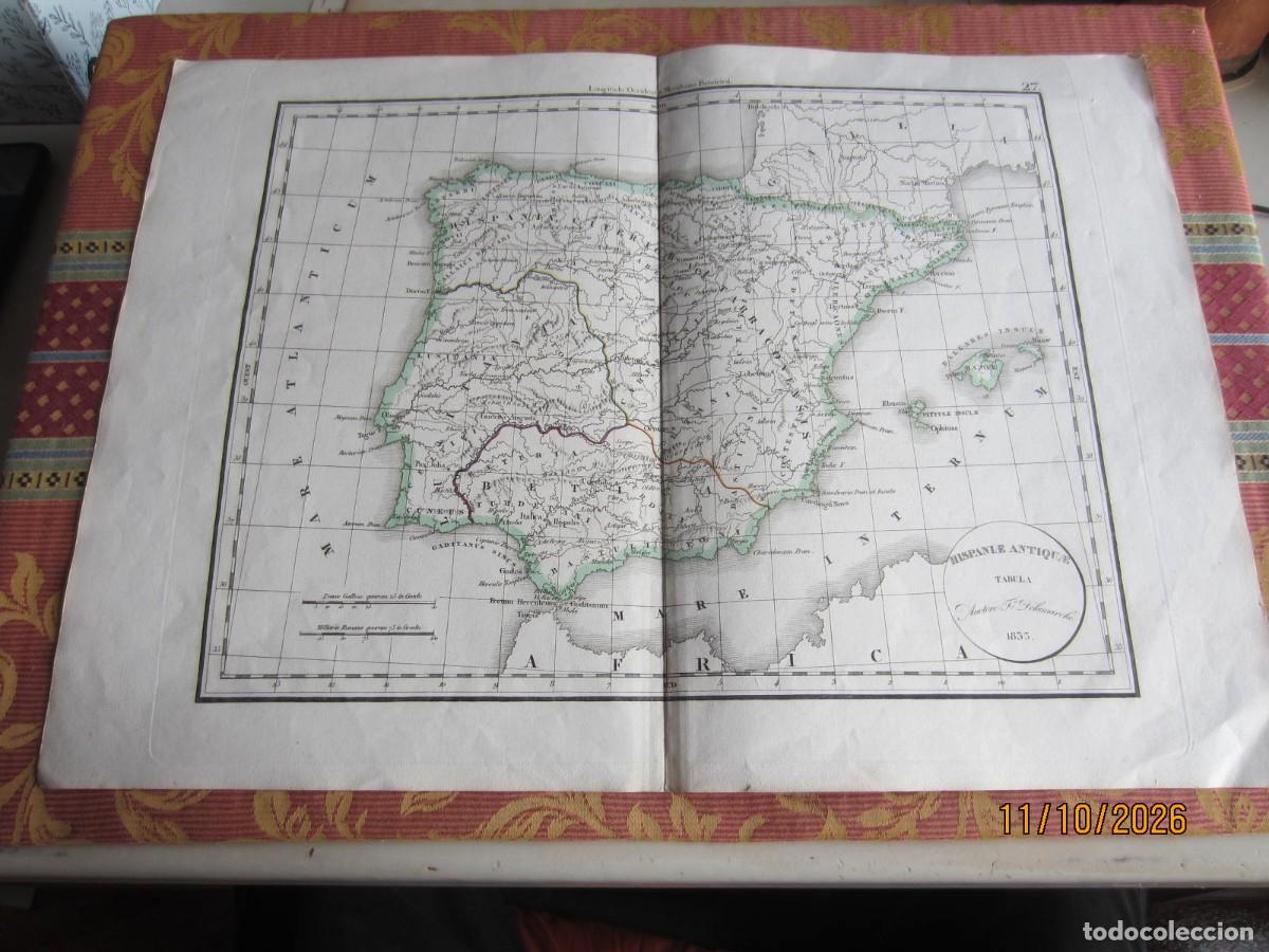 Arte: 1833-MAPA DE ESPA&Ntilde;A, GRANDE. ORIGINAL DE F&Eacute;LIX DELAMARCHE