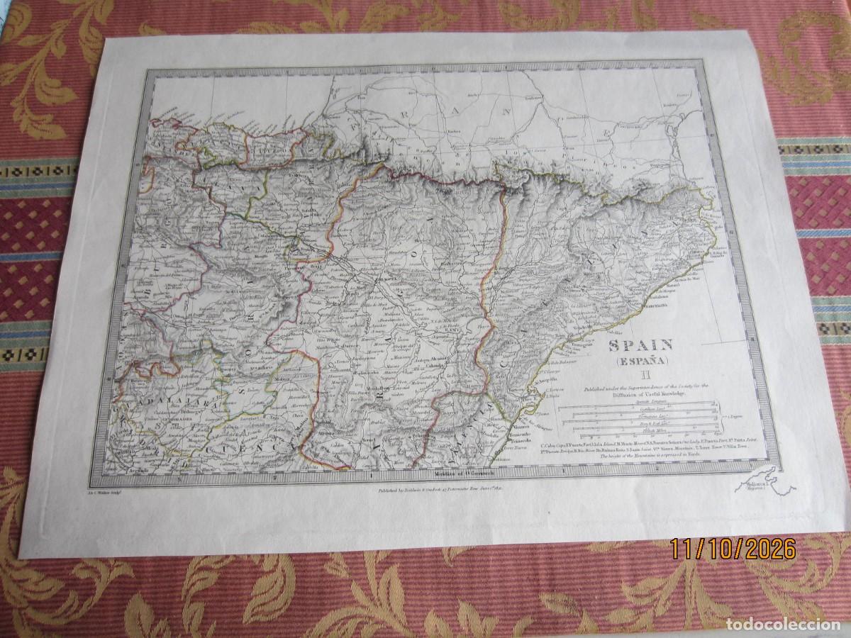 Arte: 1831-MAPA DE ESPA&Ntilde;A II, NORESTE, GRANDE. ORIGINAL.ESTELLA TUDELA ALCA&Ntilde;IZ VICH BADALONA TORTOSA URGEL