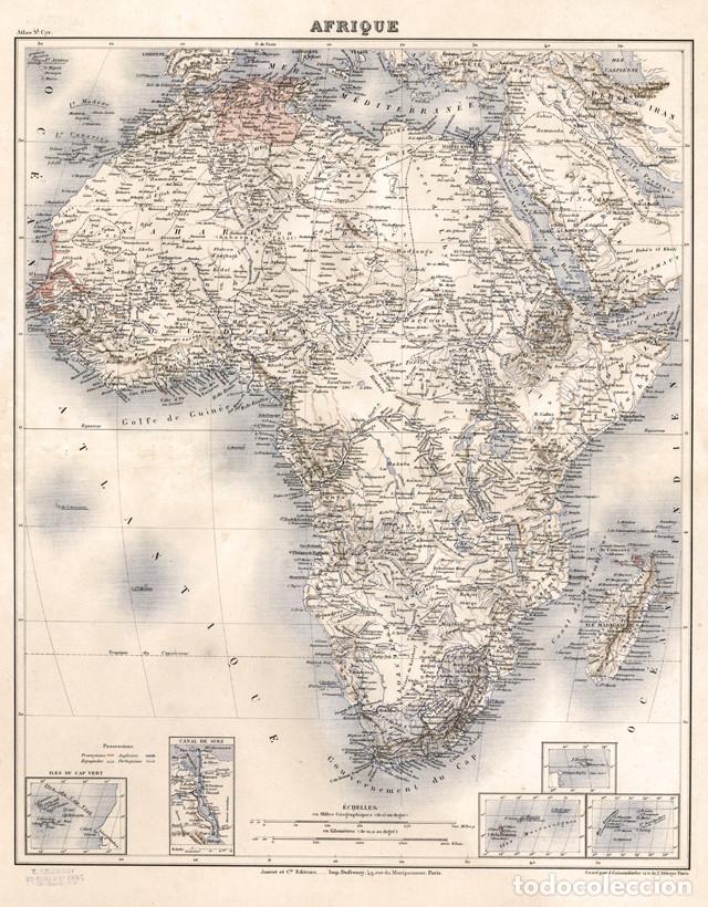 Arte: MAPA MILITAR DE &Aacute;FRICA, DE 1887, ATLAS SAINT-CYR, LITOGRAF&Iacute;A. CARTOGRAF&Iacute;A, CARTA GEOGR&Aacute;FICA