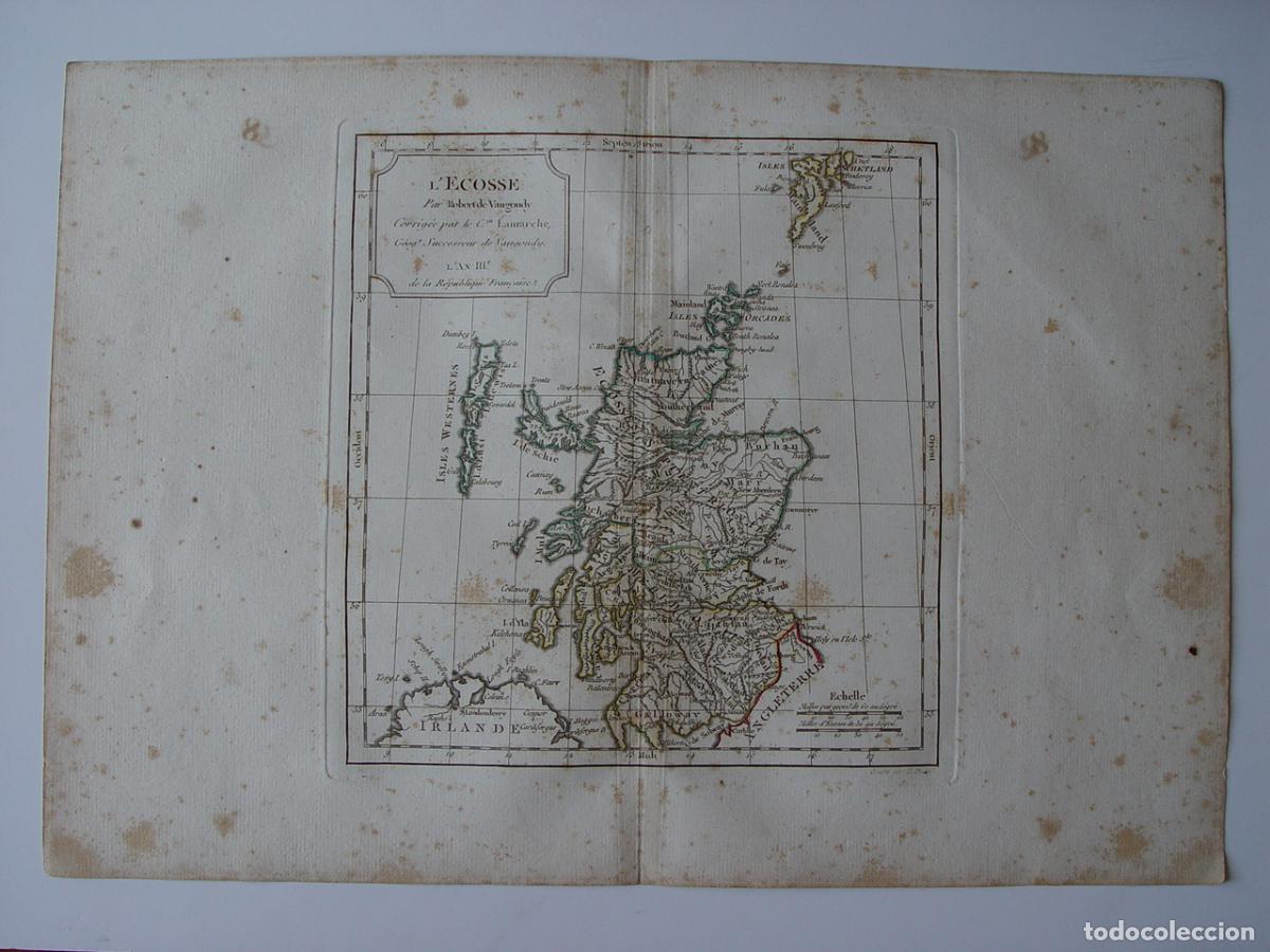 Art: Escocia, L'Ecosse - Grabado original de Vaugondy y Lamarche - 1794-95