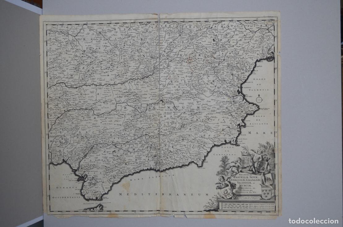 Art: Castilla, Andaluc&iacute;a, Valencia y Murcia - Grabado original de De Wit - h. 1680