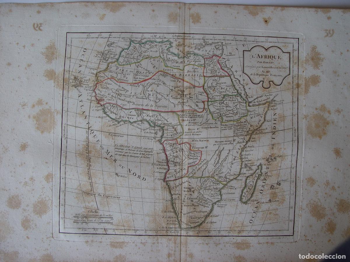 Art: &Aacute;frica, L'Afrique - Grabado original de Robert de Vaugondy - 1794-95
